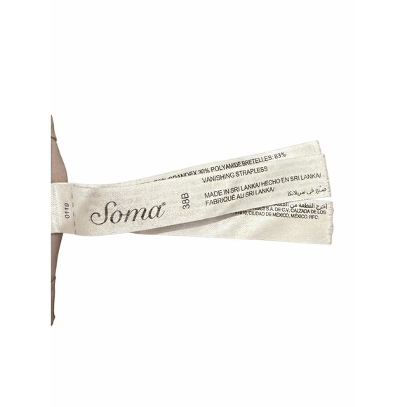 Soma Vanishing Strapless Bra- Nude- Size 38B - Picture 4 of 4